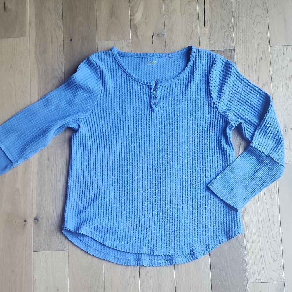 Girls Long Sleeve Waffle Knit Top
